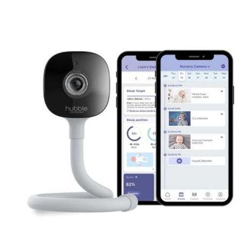 Hubble Go Baby Smart 2K UHD Baby Monitor with Advanced AI Features including Covered Face, Cry & Rollover Detection, Sleep Analytics and Sleep Trainer