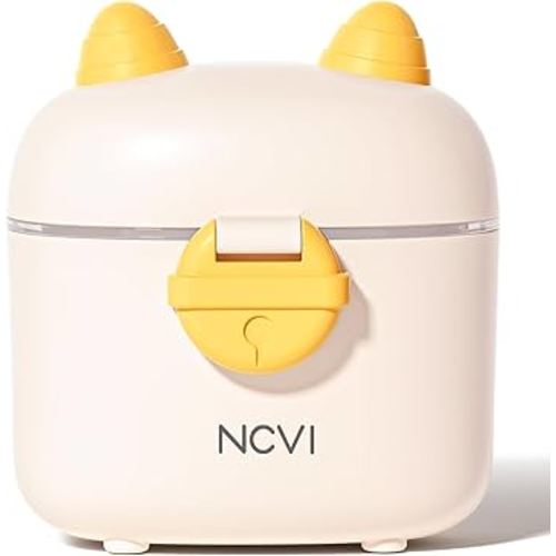 NCVI Formula Dispenser On the Go, Portable Baby Travel Milk Powder Formula Container Holder to Go with Scoop Suitable for Diaper Bag Backpack, Ready to Brew Milk Newborn Infant (White Sheep)