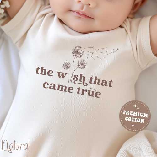 The Wish That Came True Baby Onesie® IVF Baby Announcement Onesie® Dandelion Baby Shirt Pregnancy Announcement Onesie® IVF Baby Shower Gift