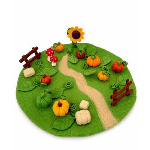 Pumpkin picking field Large Mat – Littlebrood