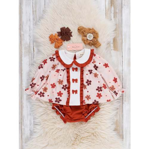Maple Bloom Embroidered Bow Bloomers Outfit