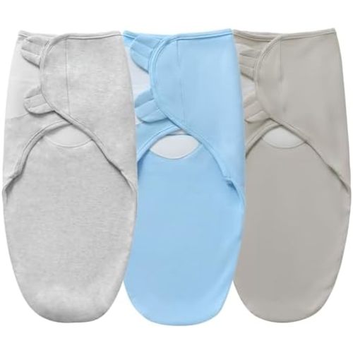 Baby Swaddle Blanket for Boys Girls, 3 Pack Infant Sleep Sacks, 0-6 Months Cotton Newborn Sleeping Bag