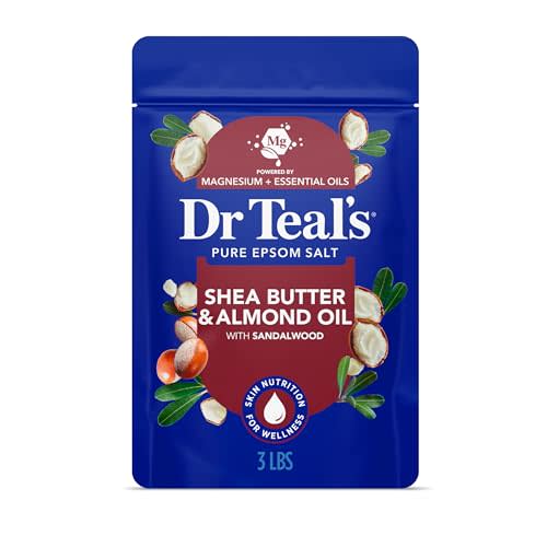 Dr Teal's Epsom Salt Magnesium Soak, Soften & Moisturize with Shea Butter & Almond Oil, 3 lbs