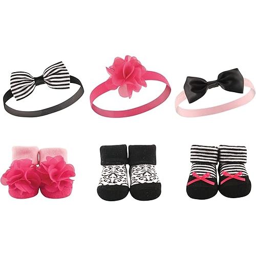 Hudson Baby Girl's Headband and Socks Giftset