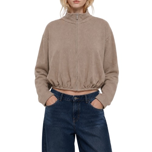 Tori Zip Front Cropped Cardigan