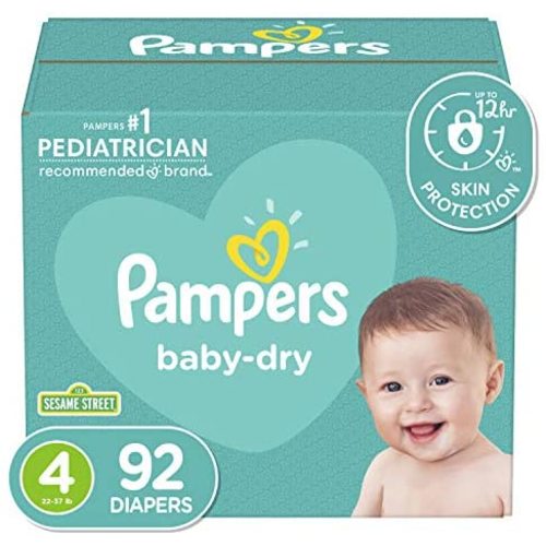 Diapers Size 4, 92 Count - Pampers Baby Dry Disposable Baby Diapers, Super Pack