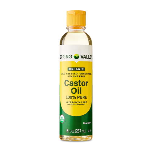 Spring Valley Cold-Pressed Castor Oil - Unrefined & Hexane-Free, Organic for Hair & Skin, 8 fl oz