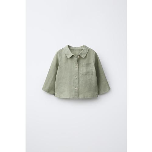 100% LINEN SHIRT - Khaki | ZARA United States