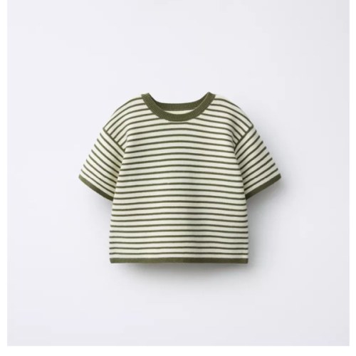 STRIPED KNIT JUMPER - Ecru / Green | ZARA United States