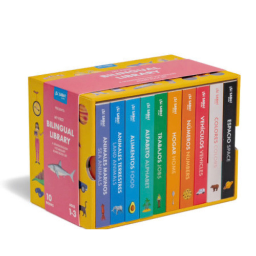 My First Bilingual Library: A Spanish-English Vocabulary Board Book Set of Colors, Numbers, Animals, ABCs, and More (Si Sabo Kids)