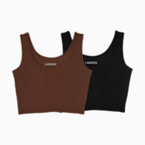 Larken Larken X Nursing + Hands - Free Pumping Bra Bundle (2 pack) - Black, Mocha, L