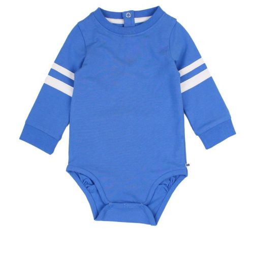 RuggedButts Baby Boys Racing Stripe Long Sleeve Bodysuit - Sonic Blue, 12-18m
