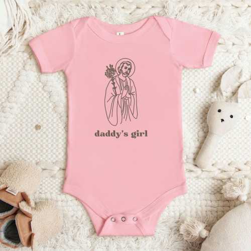 Daddy's Girl St. Joseph Baby Bodysuit: Catholic Gift