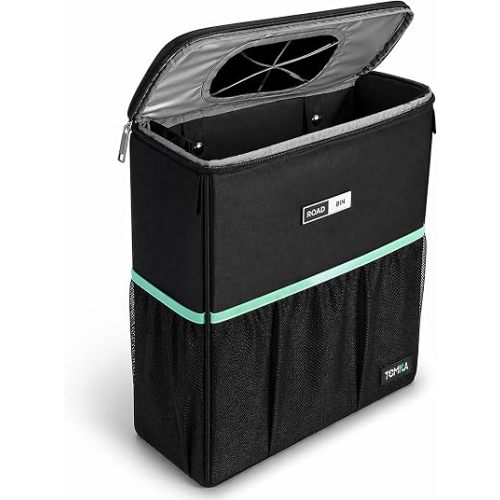 RoadBin™ Car Trash Can – Slim 4" 2.5 Gallon Space-Saving Design, Stays Upright, Leakproof & Odor-Proof Car Garbage Can for Clean, Clutter-Free Cars, Trucks & SUVs