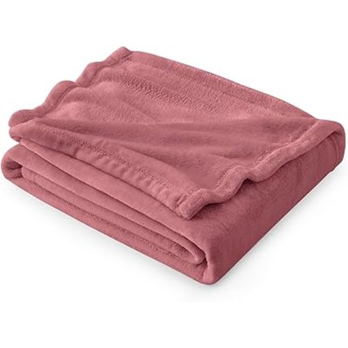 Bedsure Fleece Throw Blanket for Couch Rose Pink - Lightweight Plush Fuzzy Cozy Soft Blankets and Throws for Sofa, 50x60 inches