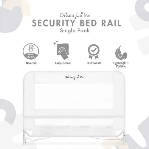 Lightweight Mesh Security Adjustable Bed Rail with Breathable Mesh Fabric in Black - 33'L X 14" W X 23" H