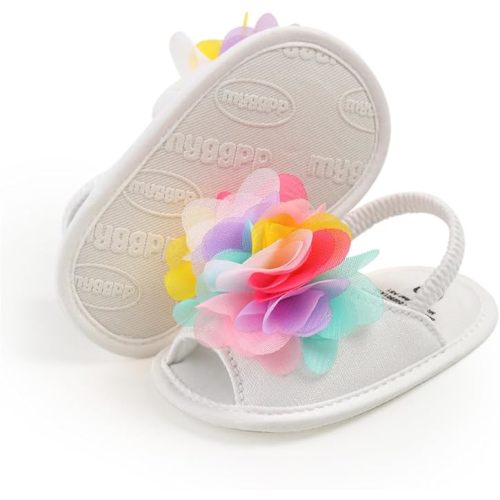 Infant Baby Girls Sandals Summer Baby Wedding Dress Flat Shoes Newborn Crib Shoes First Walkers Prewalkers Shoes