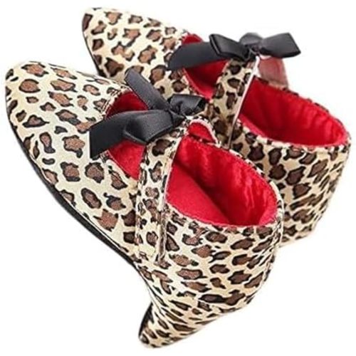 Newborn Baby Girls Princess Shoes Bowknot Soft Sole Crib Shoes with High Heels First Walkers