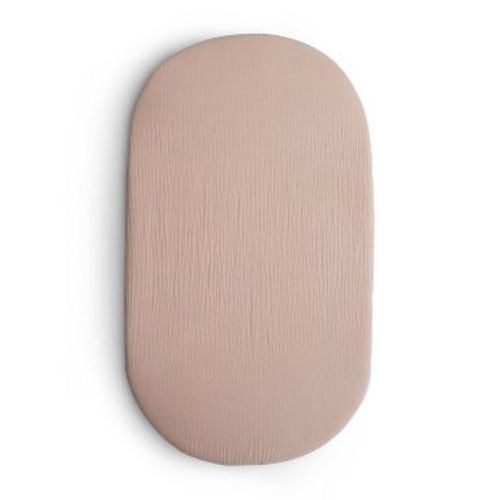 Mushie Extra Soft Muslin Bassinet Crib Sheet - Blush