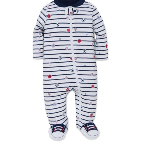 Sports Star 2-Way-Zip Footed One-Piece and Hat