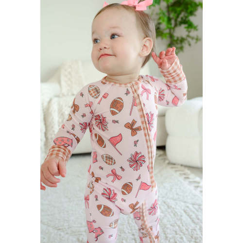 Convertible Bamboo Zipper Romper | Huddles & Cuddles Pink