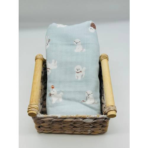 Bichon Frise Dog Muslin Swaddle Blanket: Lightweight Cotton Gauze