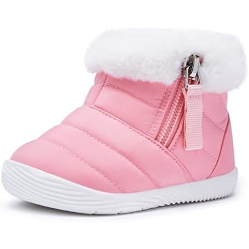 BMCiTYBM Baby Boy Girl Snow Boots Waterproof Winter Warm Booties Nonslip Lightweight Outdoor Shoes for First Walkers 6 9 12 18 24 Months(Infant/Toddler)