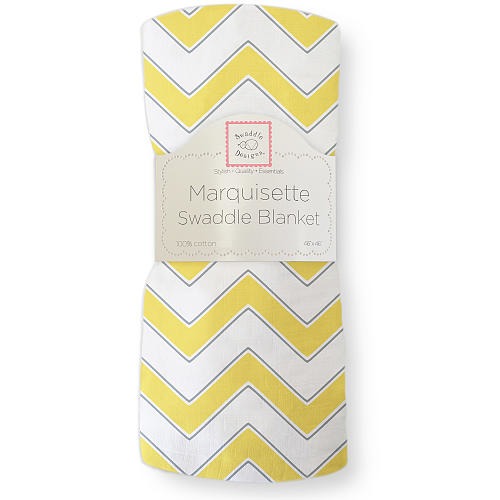 SwaddleDesigns Marquisette Swaddle Blanket - Chevron - Yellow