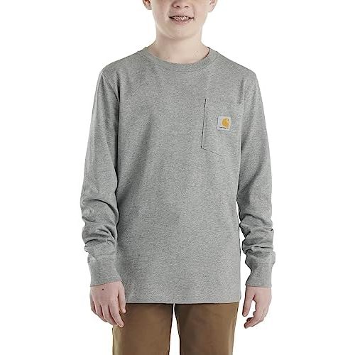 Carhartt Boys Long-Sleeve Logo Sleeve Pocket T-Shirt