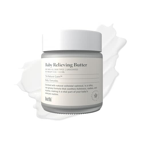 Birth's Baby Eczema Butter | Steroid-Free | Natural Cocoa Seed Butter with Colloidal Oatmeal | Itchy & Irritated Skin | Non-Greasy Formula to Soothe Rashes & Dryness | Sensitive Skin | 4oz 113 ml