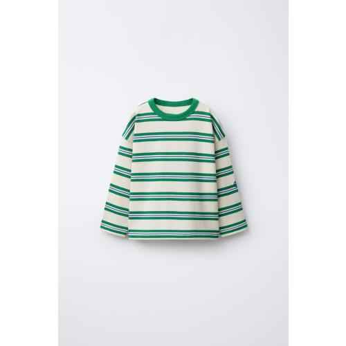 EMBROIDERED STRIPED T-SHIRT - White / Green | ZARA United States