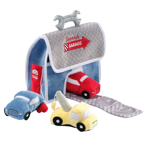 Lambs & Ivy Cars & Tow Truck Garage Interactive Plush Developmental Playset Toy