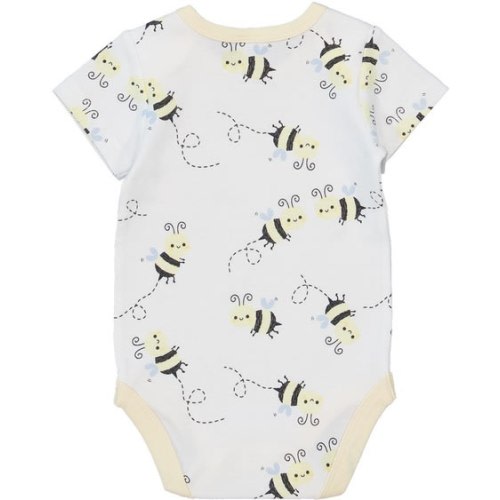 Off White Baby Short Sleeve Cotton Interlock Bodysuit | Best&Less™ Online