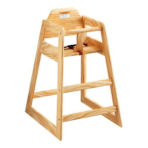 Lancaster Table & Seating Wooden Standard Height High Chair with Natural Finish - Unassembled