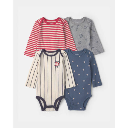 Baby Boy 4-Pack Sports Long-Sleeve Bodysuits | Carter's