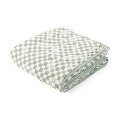 Little Unicorn Crib Organic Original Cotton Muslin Quilt - Green Checker