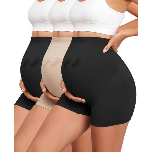 Maternity Shapewear Seamless Underwear Over Bump Pregnancy Shorts High Waist Panties Under Dress Belly Support