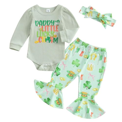 My First Halloween Baby Girl Outfit Pumpkin Romper+Bell Bottoms+Headband Newborn 1st Halloween Clothes Costume