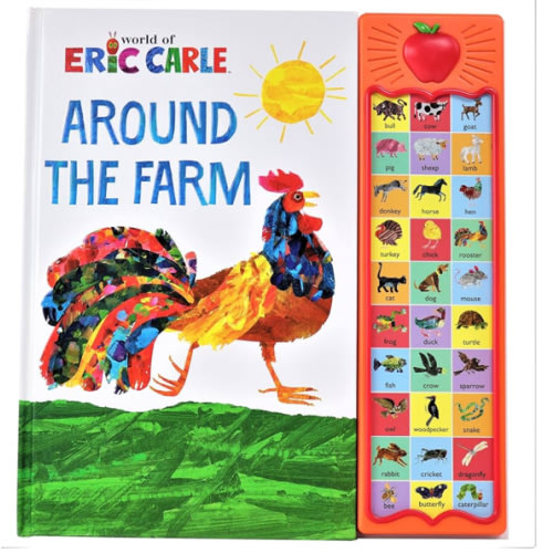 World of Eric Carle, Around the Farm 30-Button Animal Sound Book - Great for First Words - PI Kids