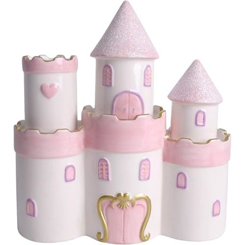 Vencer Large Ceramic Princess Castle Piggy Bank Kids Piggy Bank for Girls and Boys,Money Bank,Kids Piggy Bank,Pink,Great Gift Toy for Kids,VTM-01