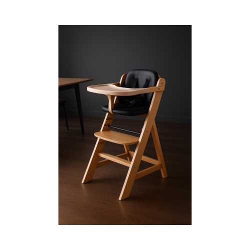 Wooden High Chair Adjustable – 3-Tier Baby Toddler Seat with Removable Tray & Cushions