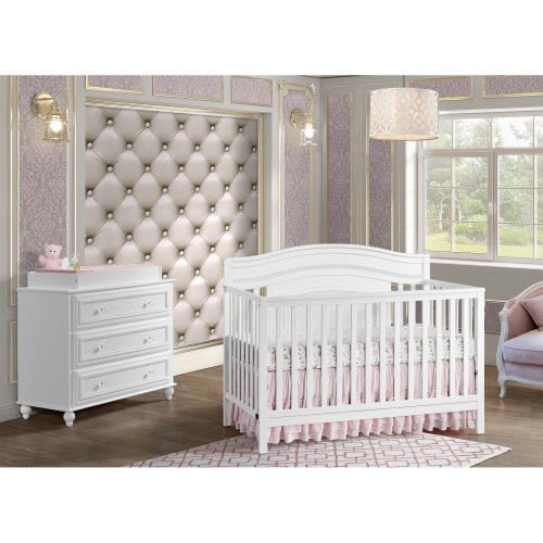 Oxford Baby Briella 4 in 1 Convertible Crib - White