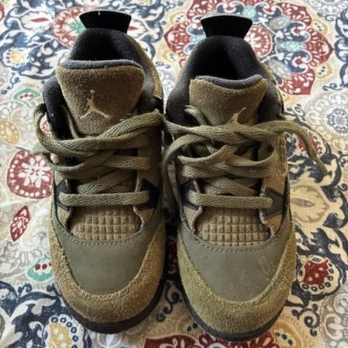 Nike Air Jordan 4 Retro SE Craft Olive Green Toddler Shoes Size 9c (FB9930-200)