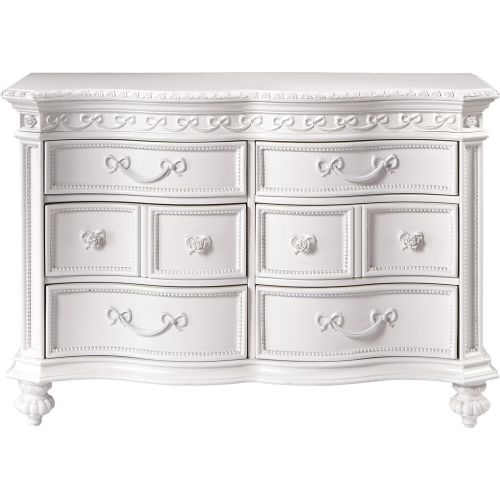 Disney Princess Fairytale White Colors,White 6 Drawer Dresser