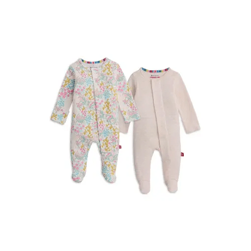 MAGNETIC ME Girls' Cotton Footie Two-Pack Bundle - Pink Print, 0-3 Months
