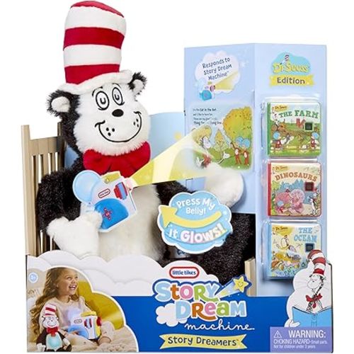 Little Tikes Story Dreamers Cat in The Hat Plush, Storytime, Books, Audio Play Character, Gift and Toy for Toddlers and Kids Girls Boys Ages 2-5 Years