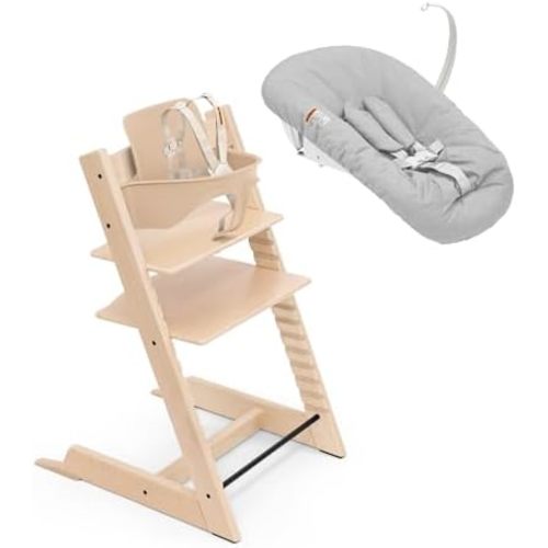 Stokke Tripp Trapp High Chair with Newborn & Baby Set, Natural/Grey