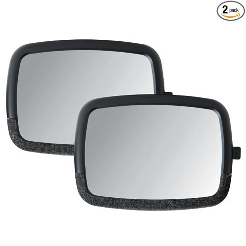 Munchkin Pivot 360 Baby Car Mirror for Rear-Facing Car Seats, Black, 2 Pack