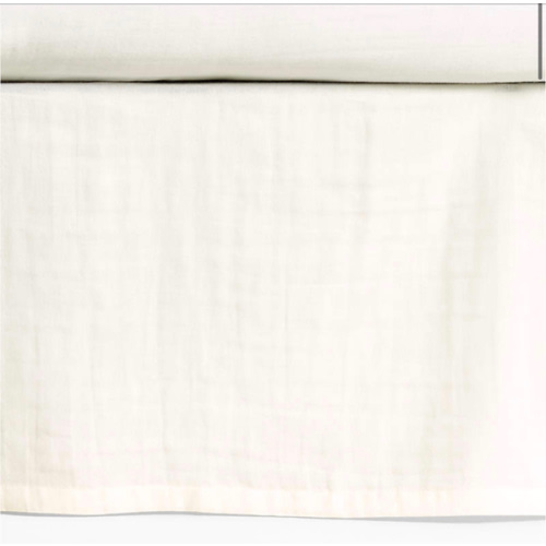 Supersoft Pampas Ivory Organic Cotton Gauze Baby Crib Skirt