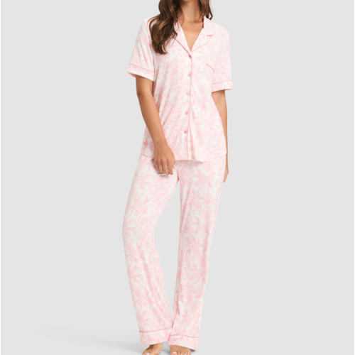 Women's Bamboo Stretch-Knit Short Sleeve & Pant PJ Set | Cozy Earth